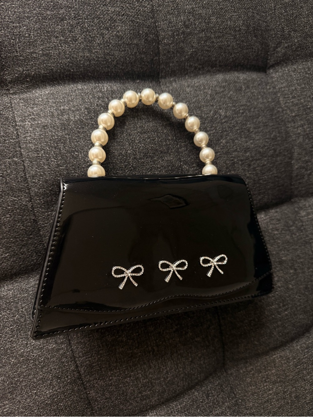 Call It Spring - Black Vegan Leather Pearl Handle Mini Bag